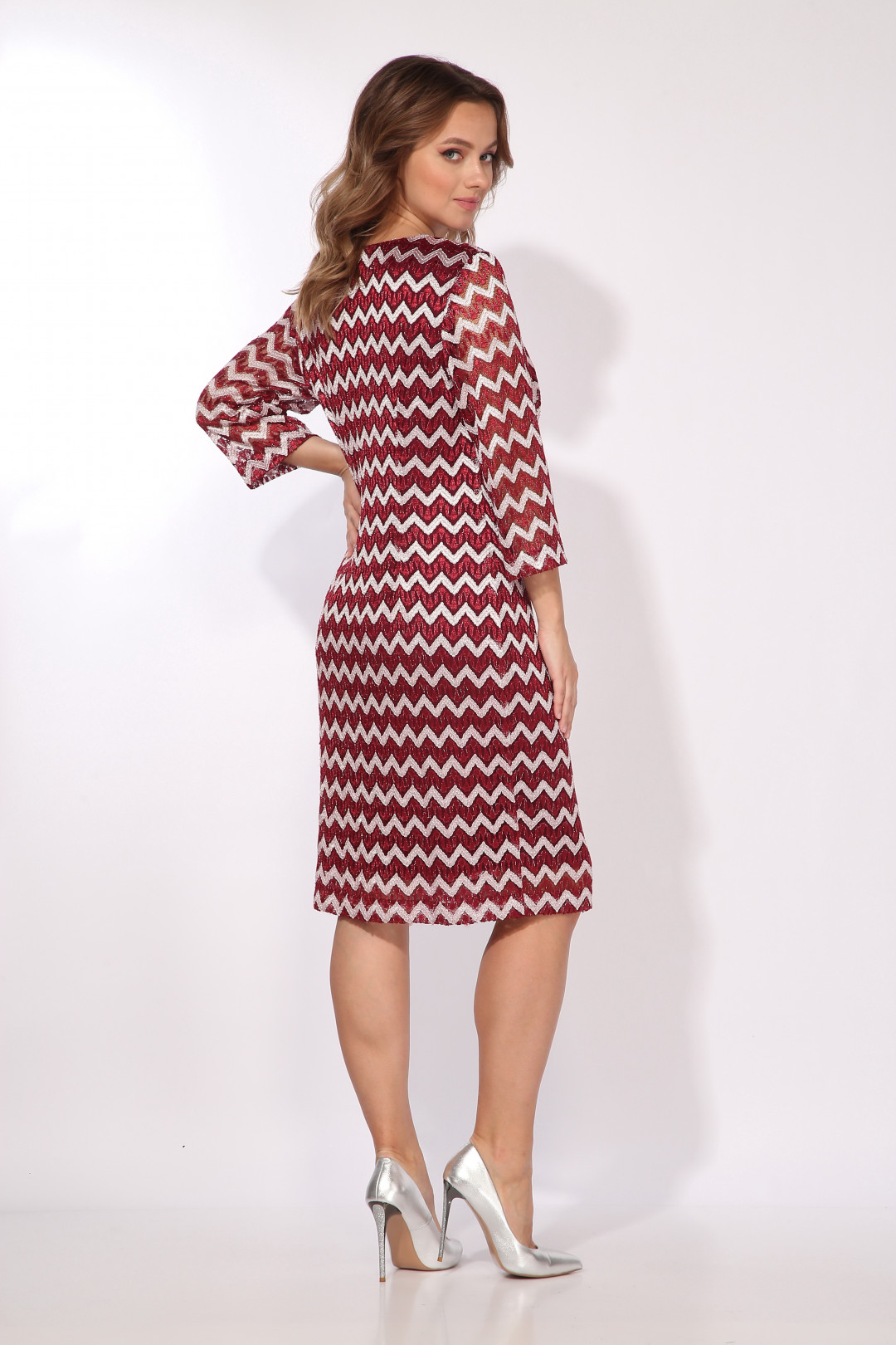 Платье ТАиЕР 819 бордовый зигзаг - фото 3